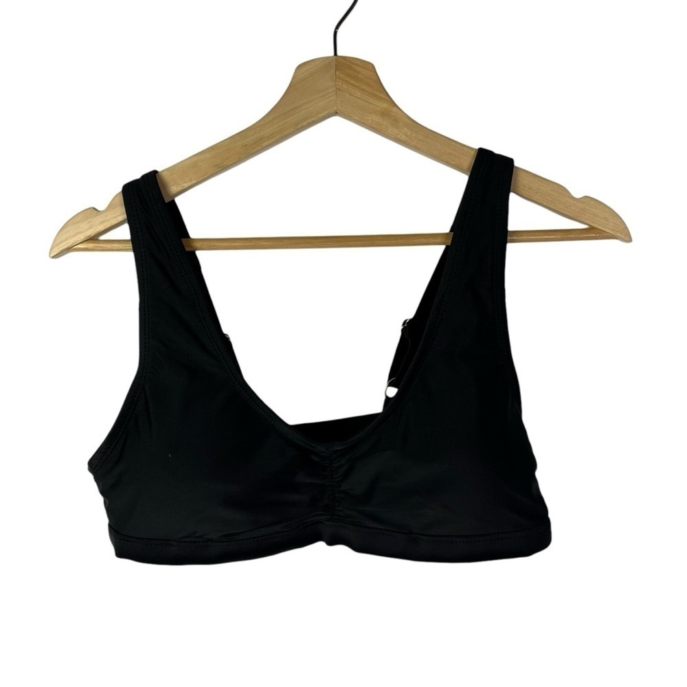 Time and Tru Black‎ Drop Neckline Swim Bikini Top S